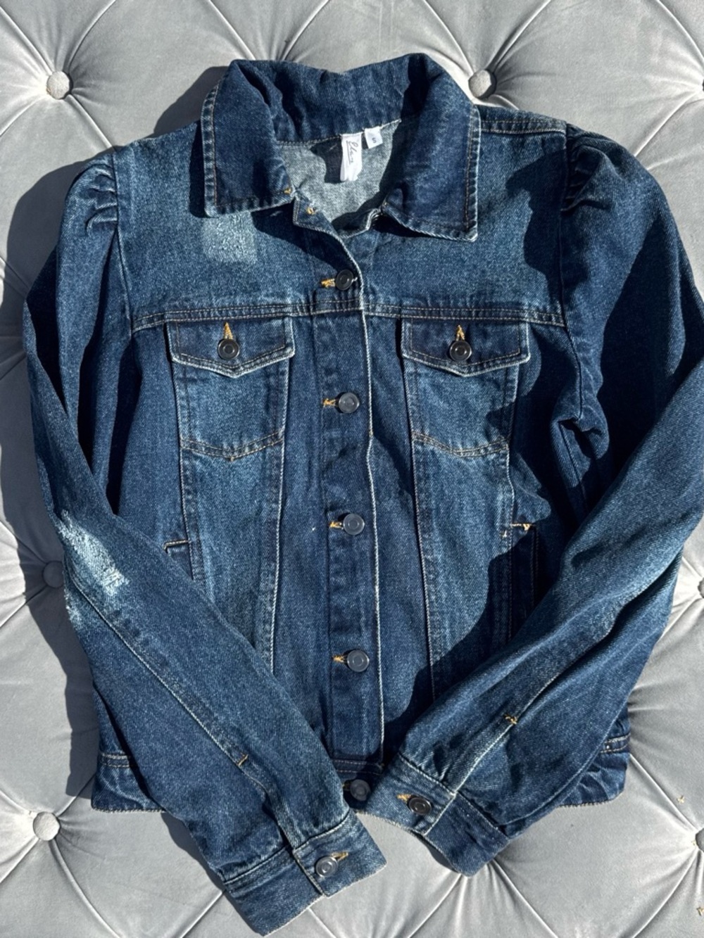 Elan Dark Blue Denim Jean Jacket - Picture 2 of 4